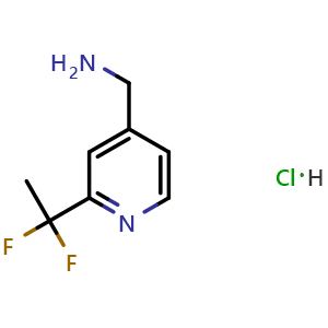 Chemical structure of (2-(1,1-Difluoroethyl)pyridin-4-yl)methanamine hydrochloride , CAS 3029269-81-3, AChemBlock AD269219