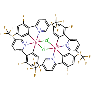 Chemical structure of Di-Mu-chlorotetrakis[3,5-difluoro-2-[5-trifluoromethyl-2-pyridinyl-kN)phenyl-kC]diiridium(III) , CAS 870987-64-7, AChemBlock AD269233