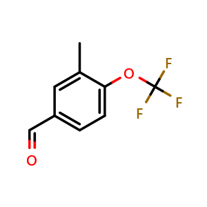 Chemical structure of 3-Methyl-4-(trifluoromethoxy)benzaldehyde , CAS 1261621-70-8, AChemBlock AD269238