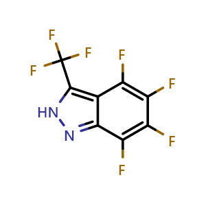 Chemical structure of 4,5,6,7-Tetrafluoro-3-(trifluoromethyl)-2h-indazole , CAS 945038-89-1, AChemBlock AD269258
