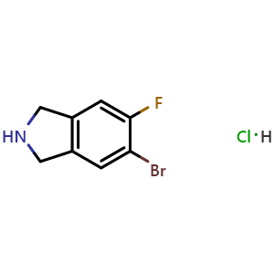 Chemical structure of 5-Bromo-6-fluoroisoindoline hydrochloride , CAS 2768326-58-3, AChemBlock AD269266