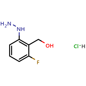 Chemical structure of (2-Fluoro-6-hydrazinylphenyl)methanol hydrochloride , AChemBlock AD269276
