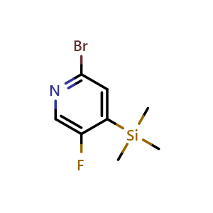 Chemical structure of 2-Bromo-5-fluoro-4-(trimethylsilyl)pyridine , CAS 1935219-03-6, AChemBlock AD269280