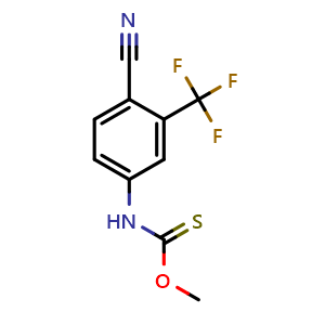 Chemical structure of O-Methyl (4-cyano-3-(trifluoromethyl)phenyl)carbamothioate , CAS 1895865-10-7, AChemBlock AD269299