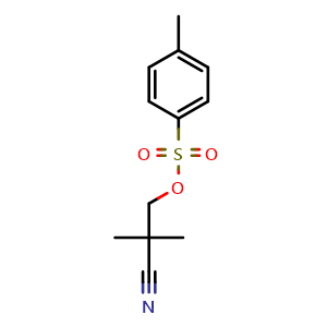 Chemical structure of 2-Cyano-2-methylpropyl 4-methylbenzenesulfonate , CAS 157736-55-5, AChemBlock AD269307