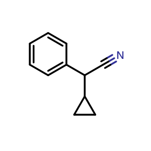 Chemical structure of alpha-Cyclopropylbenzeneacetonitrile , CAS 61066-89-5, AChemBlock AD269309