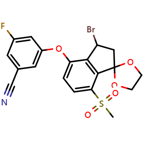 3-((3'-Bromo-7'-(methylsulfonyl)-2',3'-dihydrospiro[[1,3]dioxolane-2,1'-inden]-4'-yl)oxy)-5-fluorobenzonitrile