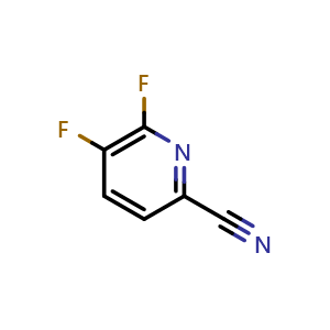 Chemical structure of 5,6-Difluoropicolinonitrile , CAS 1565731-01-2, AChemBlock AD269350