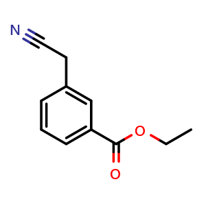 Chemical structure of Ethyl 3-(cyanomethyl)benzoate , CAS 13288-86-3, AChemBlock AD269352