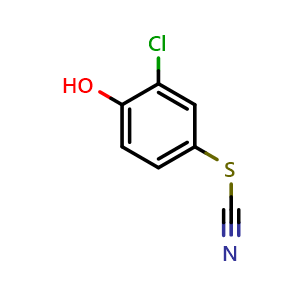 Chemical structure of 2-Chloro-4-thiocyanatophenol , CAS 6096-20-4, AChemBlock AD269358