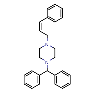 Chemical structure of (Z)-1-Benzhydryl-4-(3-phenylallyl)piperazine , CAS 750512-44-8, AChemBlock AD269372