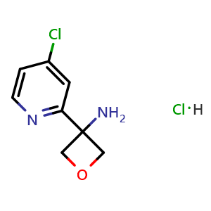 Chemical structure of 3-(4-Chloropyridin-2-yl)oxetan-3-amine hydrochloride , CAS 2879235-73-9, AChemBlock AD269382