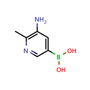Chemical structure of (5-Amino-6-methylpyridin-3-yl)boronic acid , CAS 2044282-33-7, AChemBlock AD269388