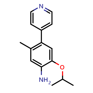 Chemical structure of 2-Isopropoxy-5-methyl-4-(pyridin-4-yl)aniline , AChemBlock AD269395
