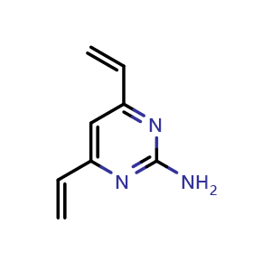 Chemical structure of 4,6-Divinylpyrimidin-2-amine , CAS 2410702-83-7, AChemBlock AD269410
