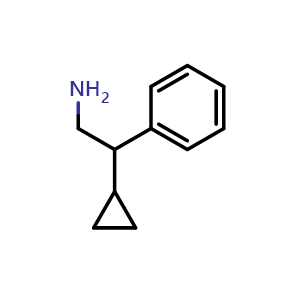 Chemical structure of 2-Cyclopropyl-2-phenylethan-1-amine , CAS 112093-23-9, AChemBlock AD269426