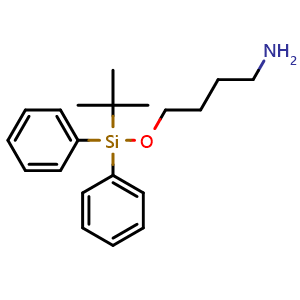 Chemical structure of 4-[[(1,1-Dimethylethyl)diphenylsilyl]oxy]-1-butanamine , CAS 166193-98-2, AChemBlock AD269430