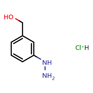Chemical structure of (3-Hydrazinylphenyl)methanol hydrochloride , AChemBlock AD269436