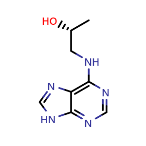 Chemical structure of (R)-1-((9H-Purin-6-yl)amino)propan-2-ol , CAS 1244022-52-3, AChemBlock AD269446