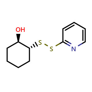 Chemical structure of rel-(1R,2R)-2-(Pyridin-2-yldisulfanyl)cyclohexanol , CAS 2581295-80-7, AChemBlock AD269449