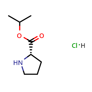 Chemical structure of (S)-Isopropyl pyrrolidine-2-carboxylate hydrochloride , CAS 97466-19-8, AChemBlock AD269481