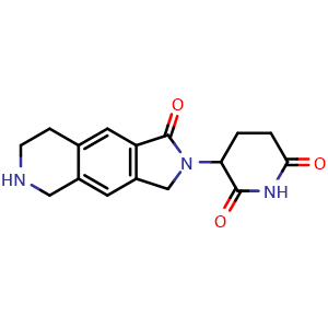 Chemical structure of 3-(1,3,5,6,7,8-Hexahydro-1-oxo-2H-pyrrolo[3,4-g]isoquinolin-2-yl)-2,6-piperidinedione , CAS 2616540-23-7, AChemBlock AD269497