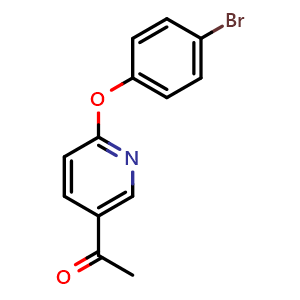 Chemical structure of 5-Acetyl-2-(4-bromophenoxy) pyridine , CAS 1557799-39-9, AChemBlock AD269507