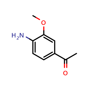 Chemical structure of 1-(4-Amino-3-methoxyphenyl)ethanone , CAS 22106-40-7, AChemBlock AD269508