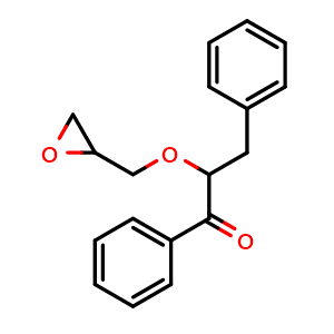 Chemical structure of 1-[2-(2-Oxiranylmethoxy)phenyl]-3-phenyl-1-propanone , CAS 22525-95-7, AChemBlock AD269564
