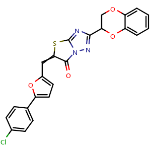 5-((5-(4-Chlorophenyl)furan-2-yl)methylene)-2-(2,3-dihydrobenzo[b][1,4]dioxin-2-yl)thiazolo[3,2-b][1,2,4]triazol-6(5H)-one