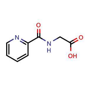 Chemical structure of 2-[(pyridin-2-yl)formamido]acetic acid , CAS 5616-29-5, AChemBlock AD269573