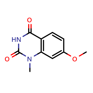Chemical structure of 7-Methoxy-1-methylquinazoline-2,4(1H,3H)-dione , CAS 1072895-80-7, AChemBlock AD269637