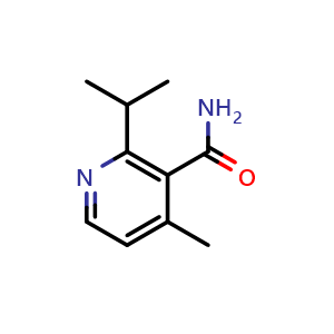 Chemical structure of 2-Isopropyl-4-methylnicotinamide , CAS 2626938-14-3, AChemBlock AD269650
