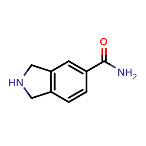 Chemical structure of Isoindoline-5-carboxamide , CAS 137453-25-9, AChemBlock AD269651