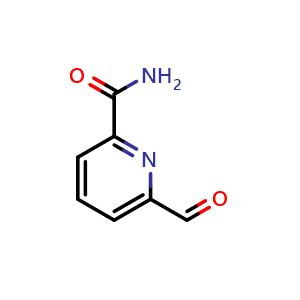 Chemical structure of 6-Formylpicolinamide , CAS 135450-38-3, AChemBlock AD269656