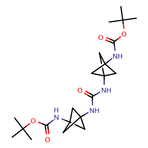 Chemical structure of Di-tert-butyl ((carbonylbis(azanediyl))bis(bicyclo[1.1.1]pentane-3,1-diyl))dicarbamate , AChemBlock AD269705