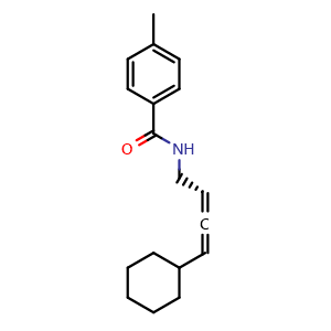 Chemical structure of (R)-N-(4-Cyclohexylbuta-2,3-dien-1-yl)-4-methylbenzamide , AChemBlock AD269731