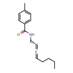Chemical structure of (S)-4-Methyl-N-(octa-2,3-dien-1-yl)benzamide , AChemBlock AD269733