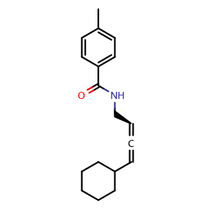 Chemical structure of (S)-N-(4-Cyclohexylbuta-2,3-dien-1-yl)-4-methylbenzamide , AChemBlock AD269737