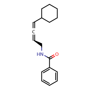 Chemical structure of (S)-N-(4-Cyclohexylbuta-2,3-dien-1-yl)benzamide , AChemBlock AD269739