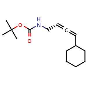 Chemical structure of Tert-butyl (S)-(4-cyclohexylbuta-2,3-dien-1-yl)carbamate , AChemBlock AD269740