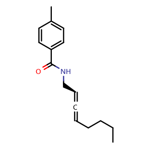 Chemical structure of (R)-4-Methyl-N-(octa-2,3-dien-1-yl)benzamide , AChemBlock AD269741