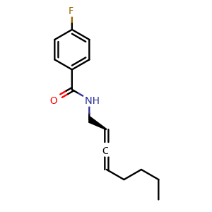 Chemical structure of (R)-4-Fluoro-N-(octa-2,3-dien-1-yl)benzamide , AChemBlock AD269742