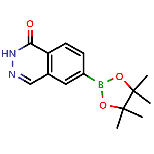Chemical structure of 6-(4,4,5,5-Tetramethyl-1,3,2-dioxaborolan-2-yl)phthalazin-1(2H)-one , CAS 2586056-48-4, AChemBlock AD269752