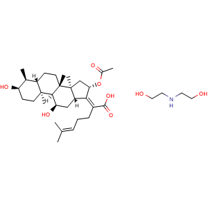2,2'-Azanediyldiethanol (Z)-2-((3R,4S,5S,8S,9S,10S,11R,13R,14S,16S)-16-acetoxy-3,11-dihydroxy-4,8,10,14-tetramethyldodecahydro-1H-cyclopenta[a]phenanthren-17(2H,10H,14H)-ylidene)-6-methylhept-5-enoate