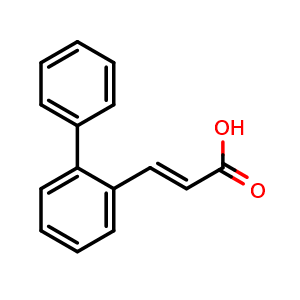 Chemical structure of (E)-3-([1,1'-Biphenyl]-2-yl)acrylic acid , CAS 32059-83-9, AChemBlock AD269755
