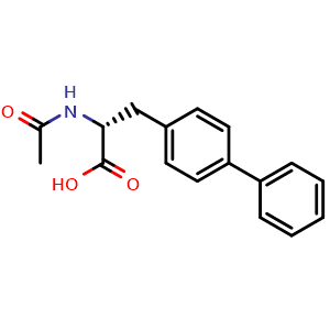 Chemical structure of (R)-3-([1,1'-Biphenyl]-4-yl)-2-acetamidopropanoic acid , CAS 215454-53-8, AChemBlock AD269763