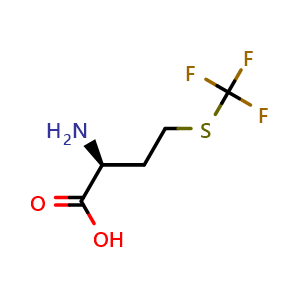 Chemical structure of (S)-2-Amino-4-((trifluoromethyl)thio)butanoic acid , CAS 764-52-3, AChemBlock AD269765