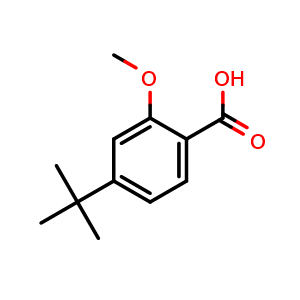 Chemical structure of 4-(tert-Butyl)-2-methoxybenzoic acid , CAS 52328-48-0, AChemBlock AD269788