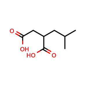 Chemical structure of 2-(2-Methylpropyl)-butanedioic acid , CAS 5702-99-8, AChemBlock AD269795